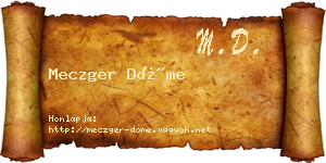 Meczger Döme névjegykártya